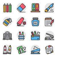 Set of Stationary Flat Icons vector