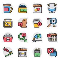 Set of Healthcare Flat Icon vector