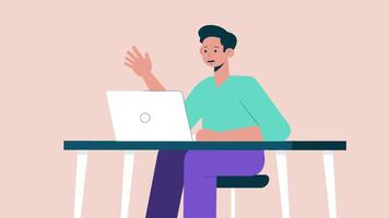 Online Team Company Meeting 2D Animation video