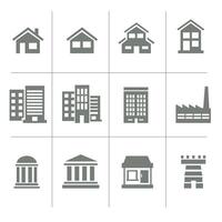 A new A new Building Icons Set. Vecto illustration. Simplus series vector