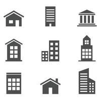 A Building Icons Set. Vecto illustration. Simplus series vector