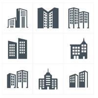 A new Building Icons Set. Vecto illustration. Simplus series vector