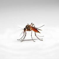 Close-up View of a Mosquito on a Plain Background, Entomology Study photo