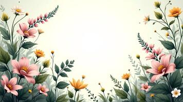 Elegant Floral Background with Soft Color Palette for Design Projects photo