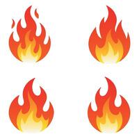 Fire flame set vector