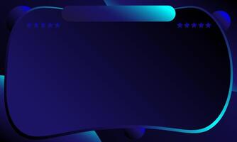 Modern futuristic neon blue rounded frame background with star rating vector