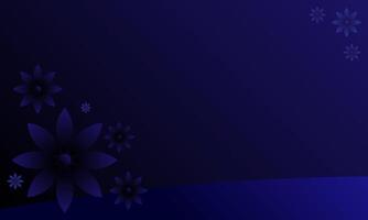 Stylish dark blue background with abstract flowers for presentation vector