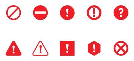 Collection of warning and prohibition icons vector