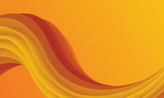 Abstract wavy yellow orange 3d background. vector
