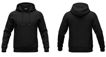 Black hoodie with a pouch pocket photo