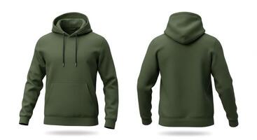 Green hoodie with a pouch pocket photo