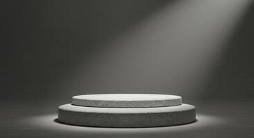 Grey cylindrical pedestal on surface photo
