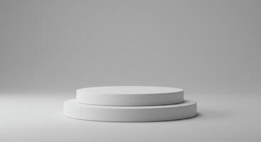 White cylindrical pedestal on surface photo