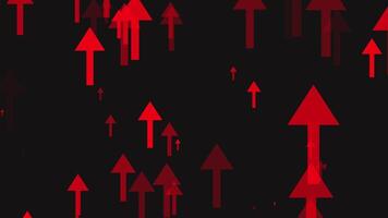 Abstract neon arrows flying up an animation loop video