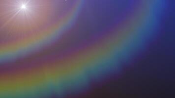 Optical lens flare effect. Shimmering light. Abstract rainbow video