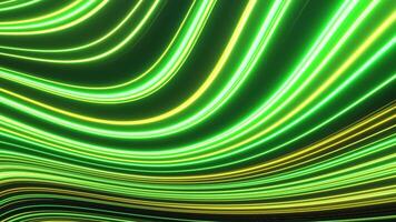 Abstract neon bright curved light lines. Seamless loop video