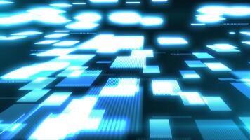 Abstract scene of futuristic cyber world, sci-fi data blocks, technology glowing surface, neon night scene, digital science background 4K animation, virtual reality concept video