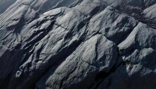 Grayscale Close-up of Textured Rocky Surface with Contrasting Patterns photo