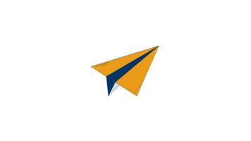 Paper plane flying forward hand drawn 2D object animation. Send message. Idea movement. Creative delivery. Paper airplane animated handdrawn element isolated on white. Cartoon doodle 4K video