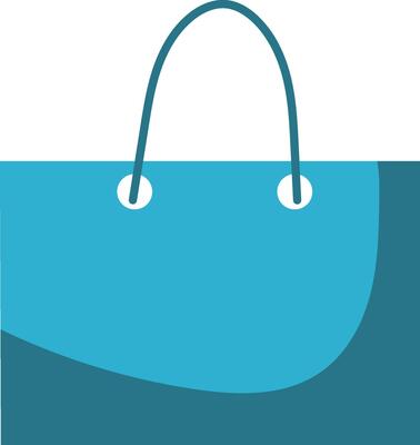 Minimalist shopping bag icon design.