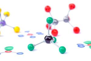 Simulate Shape of covalent molecules on white background. photo