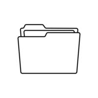 Simple folder line icon for apps and web vector