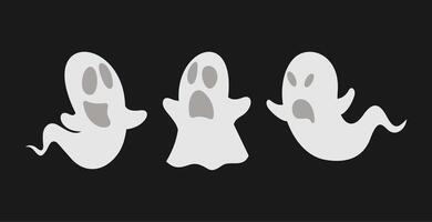Cartoon ghost halloween elements each in a separate layer for easy editing. vector