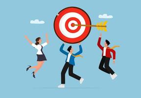 Happy Business Team Achieving Goals and Celebrating Success vector