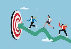 Business Team Running Toward Target vector