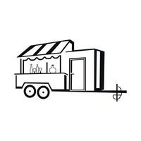 Camper trailer mobile bar illustrations on a white background vector