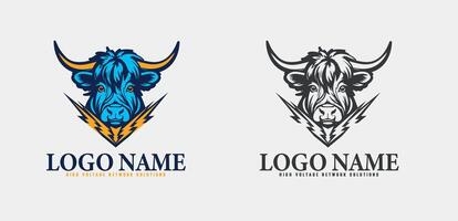 High voltage network solutions logo design for your company vector