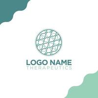 Abstract logo design with a circle shape and lines vector