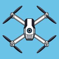Professional Black and White Drone Illustration in Precise Style vector
