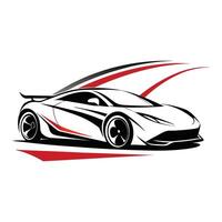 High-Speed Sports Car Front View with Sleek, Modern Design Lines vector