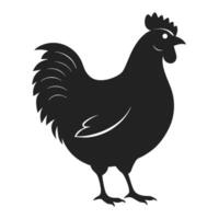 Rustic Side Profile Silhouette of a Plump Hen for Countryside Design vector