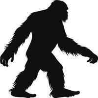 Bigfoot Footprint and Shadow Paranormal Art for Folklore Projects vector