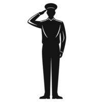 High-Detail Silhouette of a Militia Member Displaying Strength and Courage in Action vector