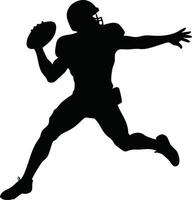 Dynamic Motion of an American Foot in Two-Color Silhouette vector