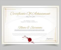 Minimalist certificate or diploma of achievement border template design vector