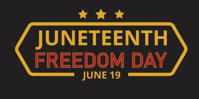 Bold graphic design celebrating Juneteenth Freedom Day and honoring African American history on June vector
