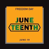 Bold graphic design celebrating Juneteenth Freedom Day and honoring the legacy of African American freedom vector