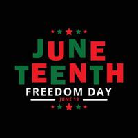 Bold graphic design commemorating Juneteenth, celebrating the emancipation of enslaved African Americans vector