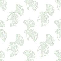 Seamless pattern with green ginkgo biloba leaves, illustration vector