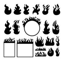 Fire campfire Flame silhouette Graphics available for diverse media use and projects vector