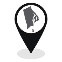Rhode Island state map. Map of Rhode Island state on map pinpoint in black color vector