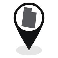 Utah state map. Map of Utah state on map pinpoint in black color vector