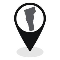 Vermont state map. Map of Vermont state on map pinpoint in black color vector