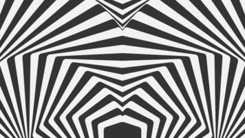 Abstract geometric op-art pattern. Featuring bold black and white converging lines in perfect symmetry, creates a powerful optical illusion and sense of depth. vector