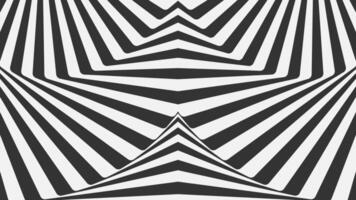 Abstract geometric op-art pattern. Featuring sharp, angular black and white lines arranged in perfect symmetry, creates a striking illusion of movement and energy. vector
