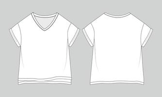 A white t - shirt template with a v - neck vector